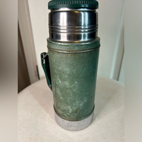 STANLEY Vintage Retro Green Stainless Steel Thermos with Handle Wide Mouth 24 oz - Picture 7 of 9